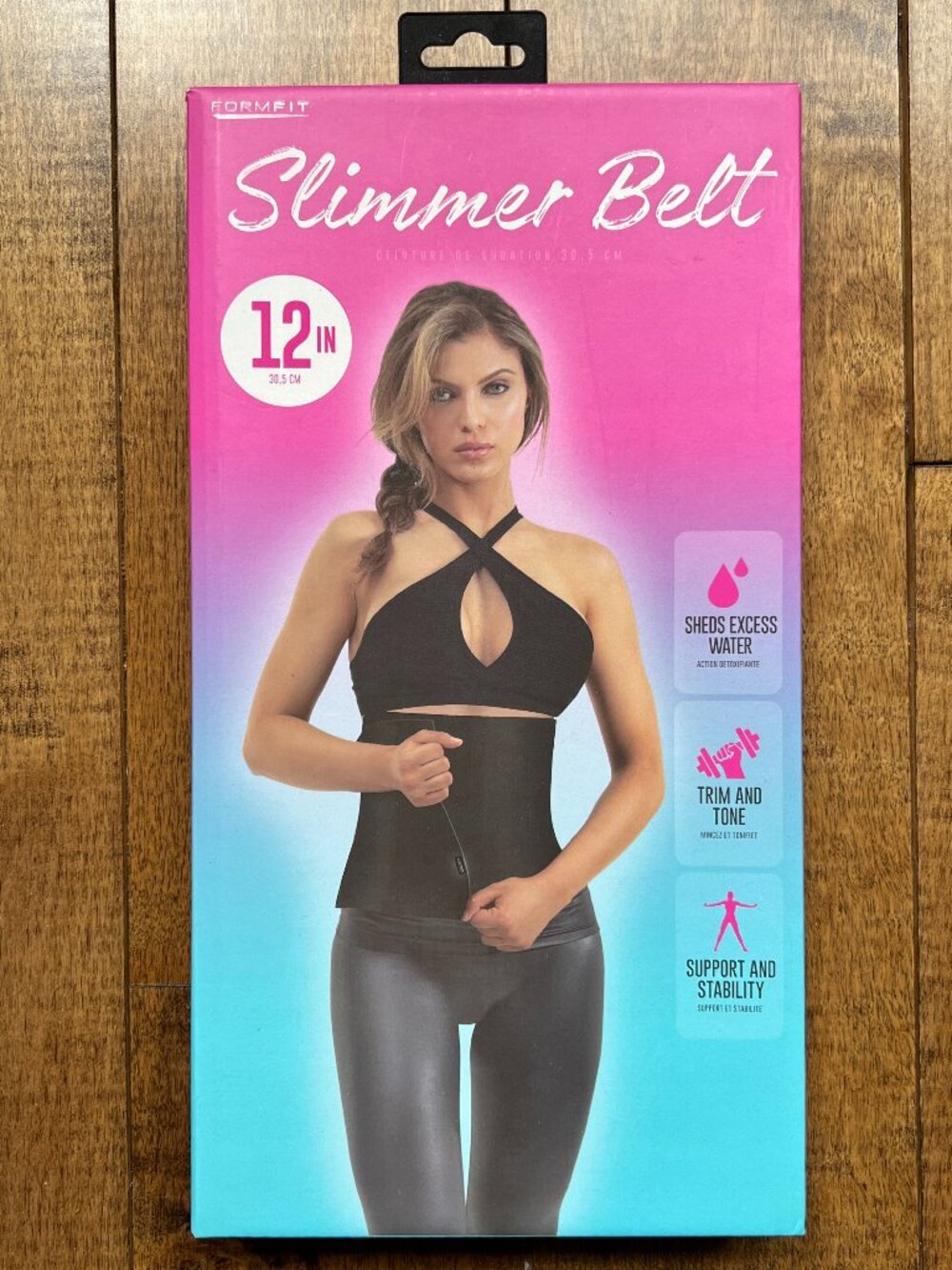 FormFit Slimmer Belt 12" Women's Black Sculpt, Shape, Toning Fitness Belt, NEW